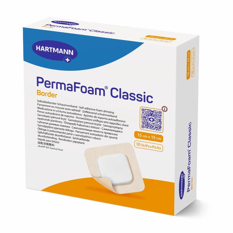 Самоклеюча губчаста пов'язка PermaFoam® Classic Border 15см x 15см 10шт